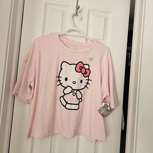 Hello Kitty Light Pink Short Sleeve Women Tee Size L
